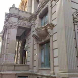 焦作 黄金麻花岗岩光面别墅外墙干挂施工完成