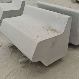 焦作 芝麻白花岗岩异形坐凳，石凳