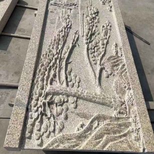 焦作 黄金麻雕刻板浮雕迎客松