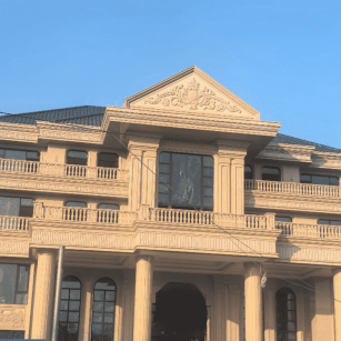 焦作黄金麻别墅外墙干挂石材效果示例