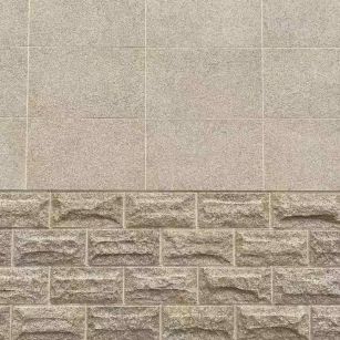 焦作 黄金麻自然面蘑菇石配荔枝面干挂