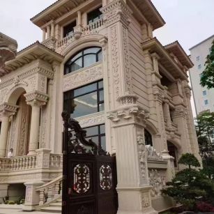 焦作 黄金麻花岗岩别墅外墙干挂效果展示