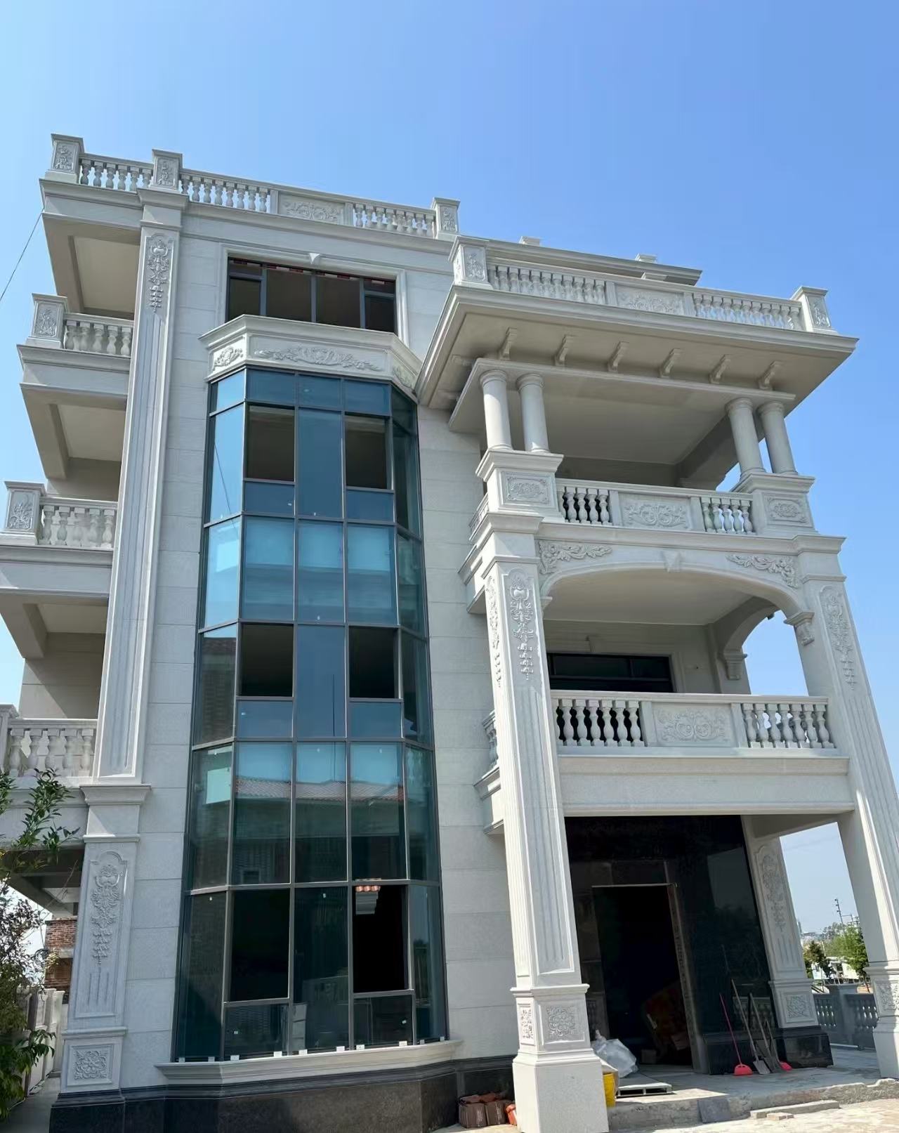 焦作 白麻花岗岩别墅外墙干挂效果展示