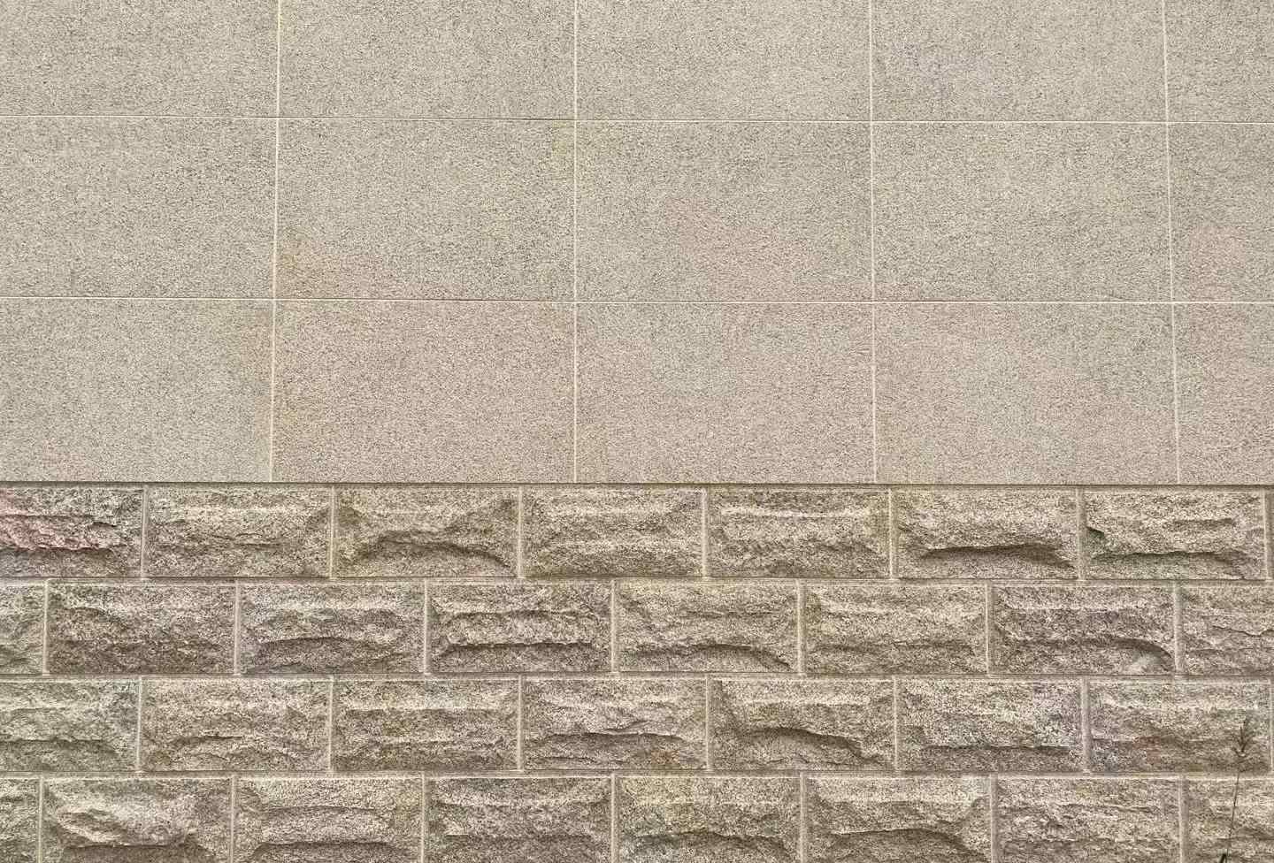 焦作 黄金麻自然面蘑菇石配荔枝面干挂